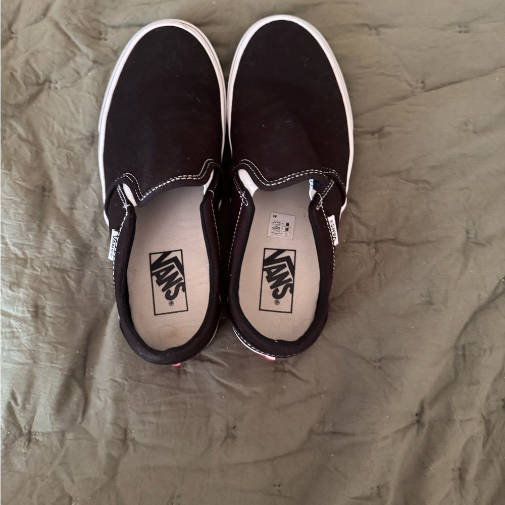 Vans Black Slip-On Sneakers with Waffle Sole